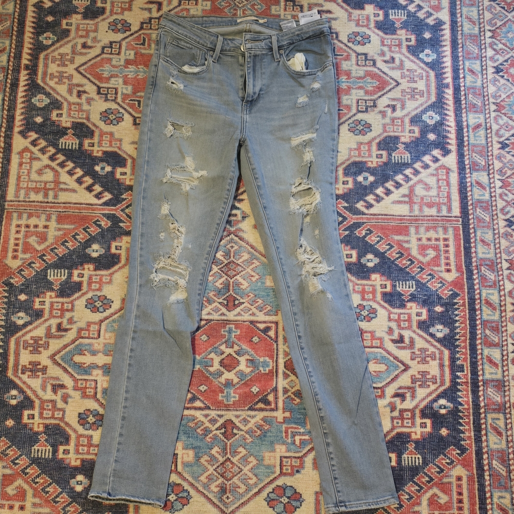 Levi's Light Blue Distressed Skinny Jeans